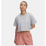 Under Armour Kadın UA Varsity Mix Heavyweight Kısa Kollu Crop T-shirt - Gri - XL