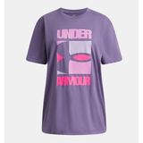 Under Armour Kız Çocuk UA Block Logo Oversize Kısa Kollu T-Shirt - Mor-520 - XL