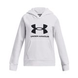 Under Armour Kızlar Rakip Polar Büyük Logo Hoodie, (100) Beyaz / / Siyah, S