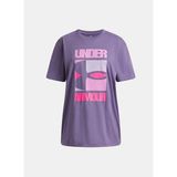 Under Armour Mor Kız Çocuk Baskılı T-Shirt 6009720-520-UA G Block Logo Os Ss - 13 - 14 Yaş