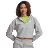 Under Armour Rival Flc Piped HZ Hoodie Kadın Sweatshirt Mod Gray Light Heather / / White LG