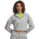 Under Armour Rival Flc Piped HZ Hoodie Kadın Sweatshirt Mod Gray Light Heather / / White XL