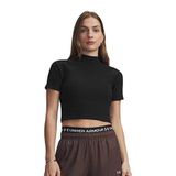 Under Armour Rival Rib Mock Kadın Kısa Kollu T-Shirt Siyah M