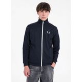 Under Armour Siyah - Beyaz Erkek Fermuarli Bol Kesim Zip Ceket 1329293-SPORTSTYLE TRICOT JACKET