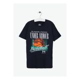Under Armour Siyah Erkek Çocuk Baskılı T-Shirt 6009319-0010UA B Basketball SS