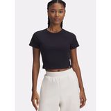 Under Armour Siyah Kadın Fitted Düz T-Shirt 6000264-001 UA Rival Rib Baby Tee