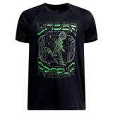 Under Armour UA B TECH GAME DAY SS Erkek Çocuk T-Shirt Black / / Cyber Green YMD
