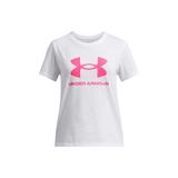 Under Armour UA BIG LOGO SS Kız Çocuk T-Shirt White/Super Pink/Super Pink YSM