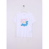 Under Armour UA Bubble Wordmark SS Kız Çocuk T-Shirt White/Prime Pink/Sonic Yellow YLG