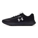 Under Armour UA Charged Rogue 3 Storm Erkek Koşu Ayakkabısı, Black / Black / Metallic Silver, 40