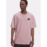 Under Armour UA HWT WOVEN LABEL SS Erkek T-Shirt Tourmaline Pink / / Black LG