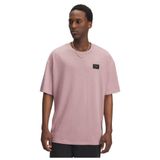 Under Armour UA HWT WOVEN LABEL SS Erkek T-Shirt Tourmaline Pink / / Black SM