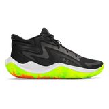 Under Armour UA JET 25 Unisex Yetişkin Basketbol Ayakkabısı Black/Black/Metallic Black 44