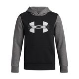 Under Armour UA Rival Flc Cblck Grphc HD Erkek Çocuk Sweatshirt Black/Castlerock Light Heather/White YMD