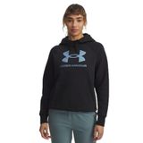 Under Armour UA Rival Flc Shimmer Hdy Kapüşonlu Sweatshirt, L, 6003710-007, Siyah, kadın