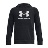 Under Armour UA Rival Fleece BL Hoodie Erkek Çocuk Sweatshirt, Black/White, S