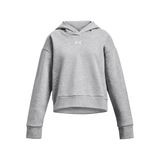 Under Armour UA Rival Fleece Hoodie Kız Çocuk Sweatshirt Mod Gray Light Heather / / White YXS