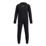 Under Armour UA Rival Fleece Suit Erkek Çocuk Eşofman Takımı, Black/Beta, S