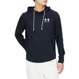 Under Armour UA Rival Terry LC HD Erkek Sweatshirt, Black, Onyx White, XL