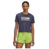 Under Armour UA Run Graphic SS 2 Kadın T-Shirt Washed Navy/High Vis Yellow/White XS