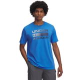 Under Armour UA TEAM ISSUE WORDMARK SS Erkek T-Shirt Blue Atlantis / / Washed Navy SM