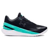 Under Armour Unisex Curry 2 Low FloTro Basketbol Ayakkabısı, Siyah, Turkuaz, Beyaz, 41 Beden