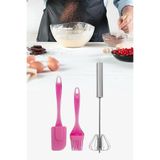 UNDERGROUND TRADE Silikon Spatula Yumurta Fırçası Ve Çelik Basmalı Otomatik Çırpıcı