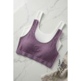 Underwear Bodyway 2'li Paket Fitilli Bralet Büstiyer Esnek Sütyen Günlük Spor Crop Top - 70 - 75 - Beyaz - Lila