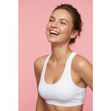 Underwear Bodyway 2'li Paket Pamuklu Pedli Sporcu Sütyeni & Bralet - Günlük Rahat Yüzücü Model Sporcu Atleti - 90 - 95 - Beyaz - Beyaz