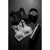 Underwear Bodyway 2'li Paket Pamuklu Pedli Sporcu Sütyeni & Bralet - Günlük Rahat Yüzücü Model Sporcu Atleti - 90 - 95 - Siyah - Gri