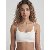 Underwear Bodyway Underwear Body Way Kadın Ip Askılı Fitilli Bralet Sütyen - Simli Bantlı, Telsiz ve Kapsız Spor Sütyeni Pedli Büstiyer - 90 - 95 - Beyaz