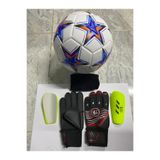 Unes 5 No Yıldız Desenli Futbol Topu Kaleci Eldiveni Ve Tekmelik Seti Pompa Hediyeli,Laci Kırmızı Sarı 9
