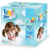 Uni Baby 3 Adet Aktif Bebek Islak Mendil 24+ Ay 12X52 Adet 1 Adet