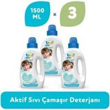Uni Baby 3'lü Aktif Sıvı Çamaşır Deterjanı 4500 ml Çocuk ve Bebek Ürünü Organik Özellikli - 1 kg