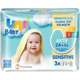 Uni Baby 7 Adet Aktif Sensitiv. Islak Mendil 24+ Ay 3X52 Adet