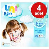 Uni Baby Aktif 24+ Ay Islak Mendil 52 Yaprak - 4 Adet