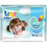 Uni Baby Aktif Islak Havlu 3 x 52'li Cilt Dostu Hızlı ve Kolay Temizlik İçin Özel Formül