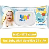 Uni Baby Aktif Sensitive 1872 Yaprak Islak Havlu