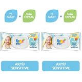 Uni Baby Aktif Sensitive Bebek Islak Mendil 24+ Ay 12x90 Adet (2 paketi)