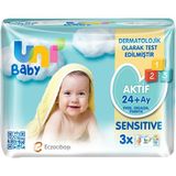 Uni Baby Aktif Sensitive Bebek Islak Mendil 24+ Ay 3X52 Adet (5 Adet)