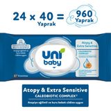 Uni Baby Atopy & Extra Sensitive Atopik Ciltlere Özel Islak Mendil 24X40 960 Yaprak