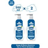 Uni Baby Atopy & Extra Sensitive Atopik Ciltlere Özel Saç ve Vücut Şampuanı 500 ml 2'li