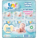 Uni Baby Bebek Temizleme Pamuğu 6 x 60'lı