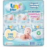 Uni Baby Bebek Temizleme Pamuğu 6X60 Adet Karışık Çiçek Kokusuyla Hassas Ciltler İçin