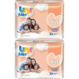 Uni Baby Islak Havlu Mendil Aile 52 Yaprak 6 Lı Set 2pk 3 Islak Mendil