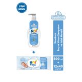 Uni Baby Newborn & Premature Yenidoğan Şampuanı 500 ml + Yenidoğan Islak Mendili 12x40 480 Yaprak