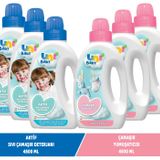 Uni Baby Sıvı Çamaşır Deterjanı 1500ML Aktif+Yumuşatıcı 1500ML Hassas/hipoalerjenik Karma (6 Lı Set)