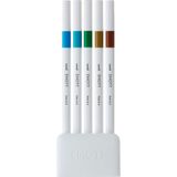 uni-ball akrilik uçlu keçeli kalem emott 0.4 mm fine 5 renk ada pem-sy/5c.04 - Yok
