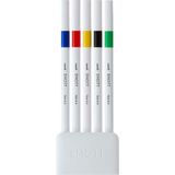 uni-ball akrilik uçlu keçeli kalem emott 0.4 mm fine 5 renk canlı pem-sy/5c.01 - Yok