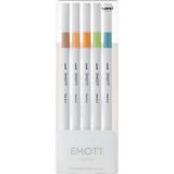uni-ball akrilik uçlu keçeli kalem emott 0.4 mm fine 5 renk doğa pem-sy/5c.06 - Yok
